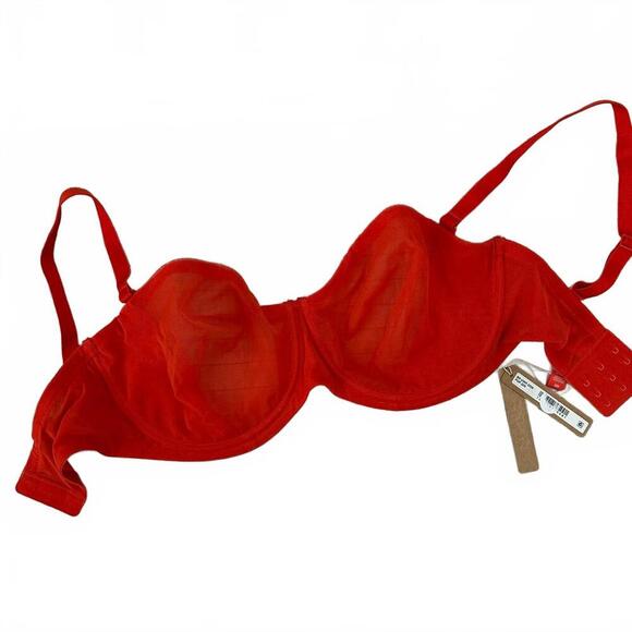 NWT SKIMS Jelly Sheer Underwired Bra - Poppy Red - US 32H / UK 32F - Picture 2 of 6